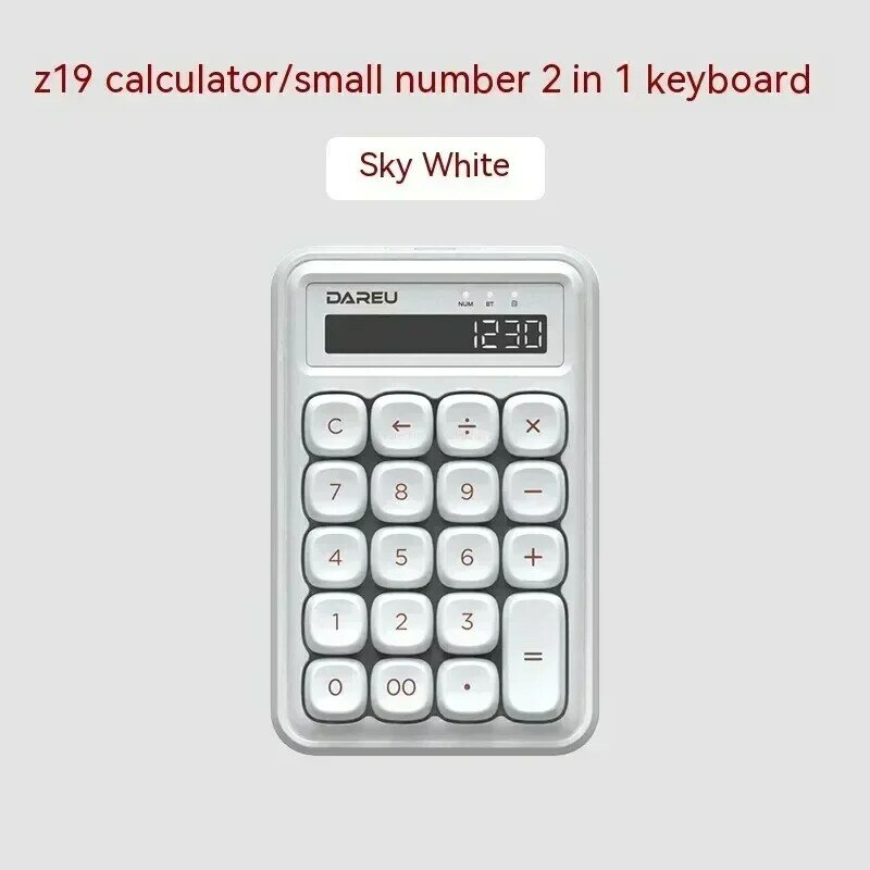 Dareu Z19 Mini klawiatura 2 Mode przewodowa bezprzewodowa Bluetooth 19 klawiszy kalkulatory mechaniczna klawiatura numer 2 w 1 akcesoria PC do biura