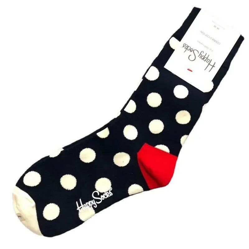 Chaussettes Happy Socks en coton brillant pour femmes, chaussettes amusantes, arc-en-ciel, imprimé diamant, taille unisexe, cadeau