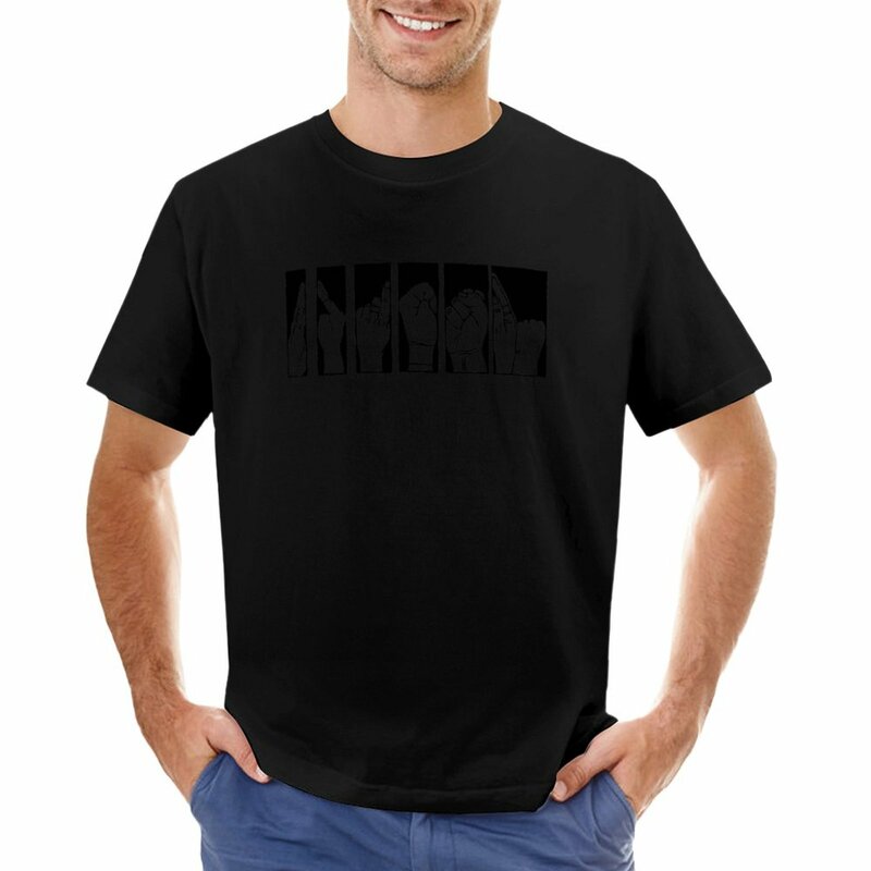 Camiseta masculina para escalar crack mãos, camisas gráficas, tops grandes, camisetas, manga curta