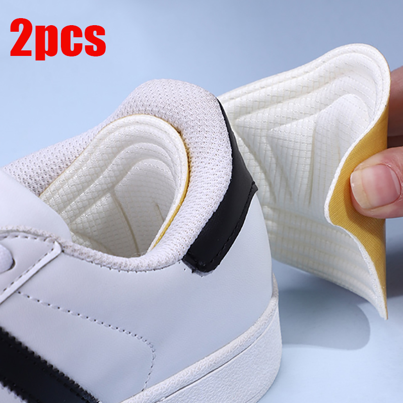 2/4 buah Sol dalam sepatu hak kaki sepatu bantalan hak dapat disesuaikan sol dalam sisipan kaki antiaus pelindung tumit stiker sol Brioche