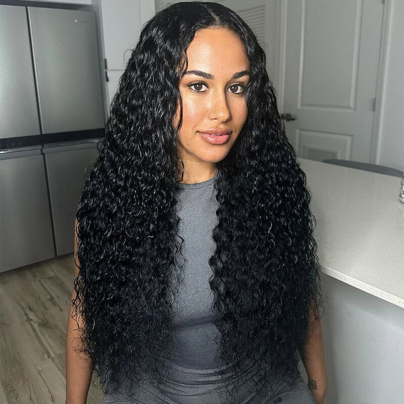 Curly Glueless Wig Human Hair Ready To Wear Pre Plucked Wear And Go Wigs 4X4 HD Lace Front Wigs Pre Cut Lace Wigs for Women
