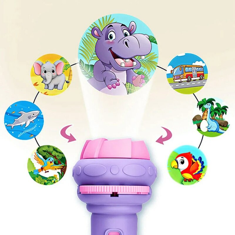 80 Muster Cartoon Projektion Taschenlampe frühe Bildung kognitive Dinosaurier Tiere Kinder Baby Schlafens zeit Geschichte Buch Spielzeug