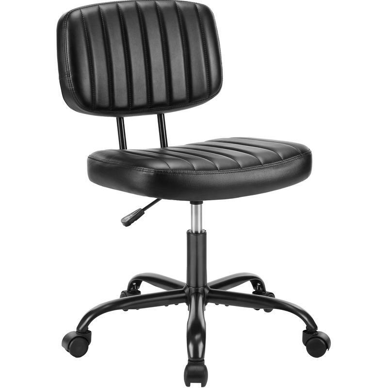 Офисное кресло с низкой спинкой и удобной толстой подушкой, офисное кресло с регулируемой высотой и механизмом 360 и колесами, прочное и долговечное