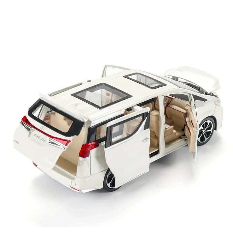 1:24 렉서스 LM300H MPV 합금 다이 캐스트 모델 장난감 자동차 시뮬레이션 풀백 컬렉션 장난감 차량, 선물용