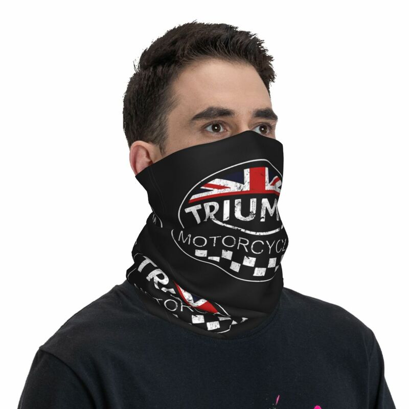 Motorcycle Triumphs Bandana Neck Cover Printed Motorcycle Club Face Scarf Hiking Unisex Adult Washable