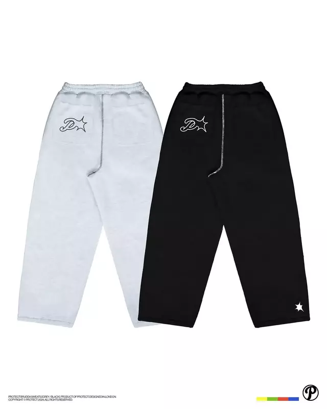 Защитные Штаны для бега Y2K мужские в стиле Харадзюку хип-хоп с Вышивкой Букв уличная одежда винтажные Черные Мешковатые брюки с высокой талией