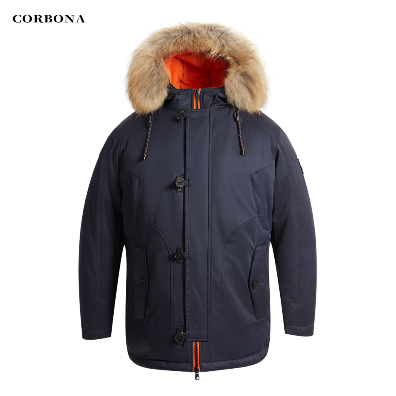 CORBONA-Parka de invierno tipo N3B para hombre, abrigo largo de gran tamaño con capucha de piel Real, chaquetas militares del Ejército, ropa de marca acolchada de lana, 2024