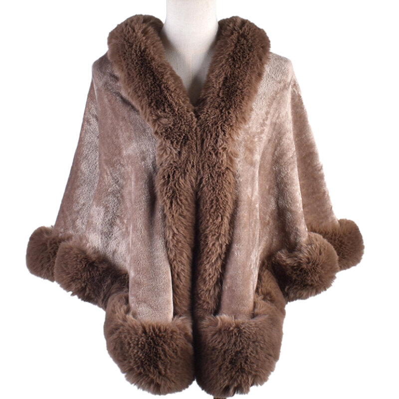 2023 New French Women's Romantic Shawl Fur Coat With High Quality Artificial Fur For Warmth And Comfort