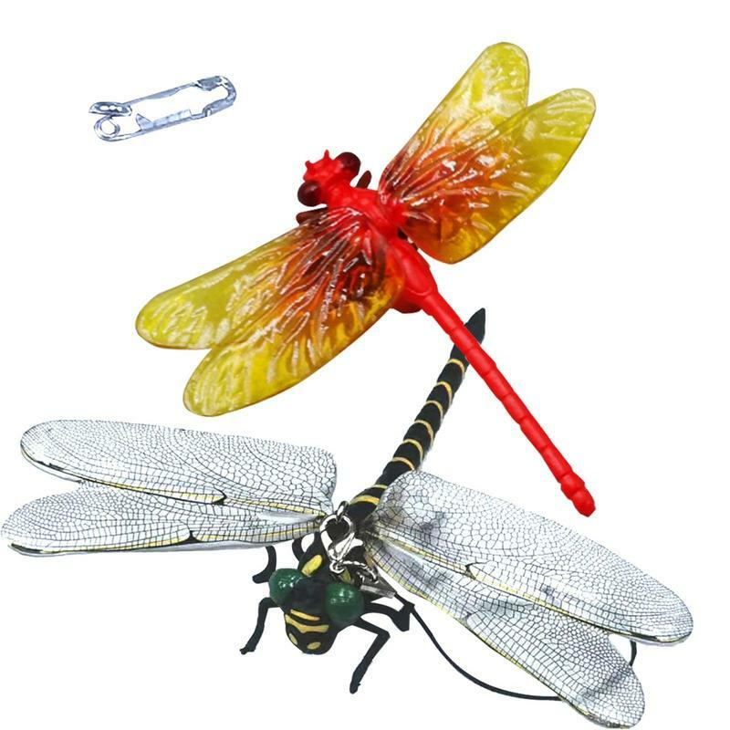 Miniature Dragonfly Figurines Mini Dragonfly Figure Art Dragonfly Ornament Vivid Animals Figurine PVC Dragonfly Gifts Outdoor