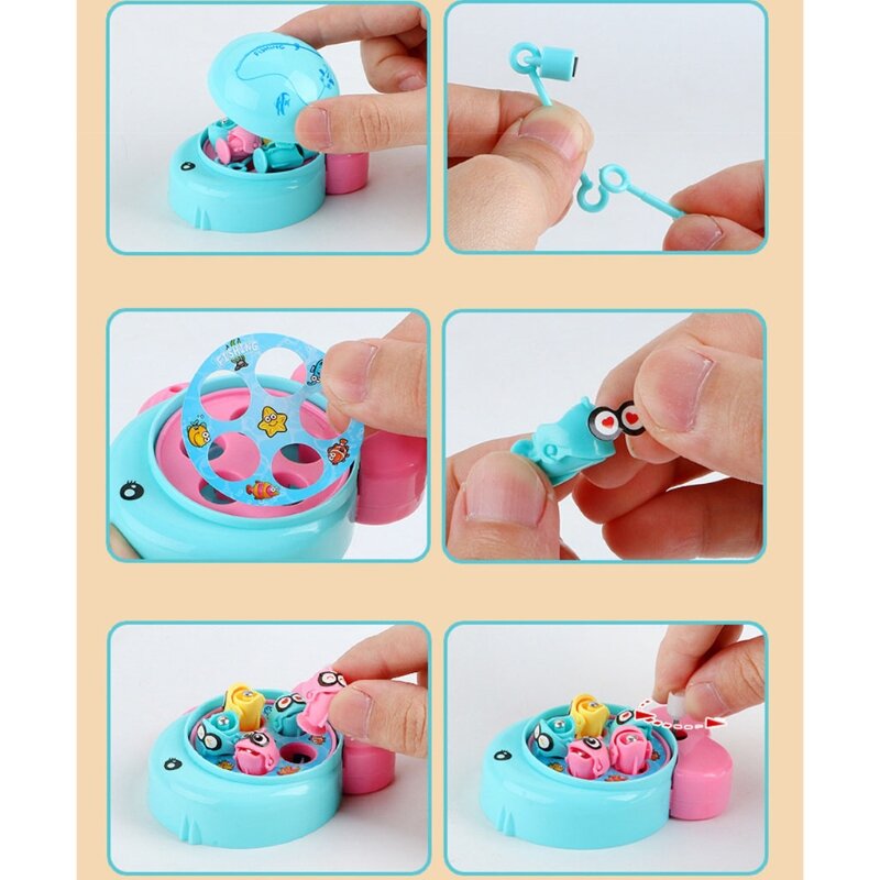 Giocattolo durevole per pesci con mini asta magnetica Regalo per bambini Giocattolo interattivo Montessori