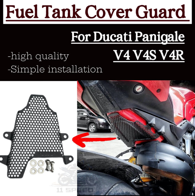 Kit Tampa do Tanque de Combustível para a Ducati Panigale V4 V4R V4S 2018-2023, Grelha Tanque, Remoção Pillion Peg, Motos Acessórios