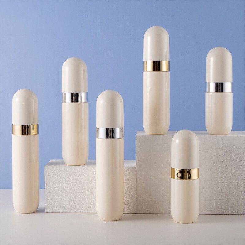 Minibotella de plástico con forma de cápsula para Perfume, contenedor de cosméticos, rellenable, vacío, 40ml/60ml/80ml, 1 piezas