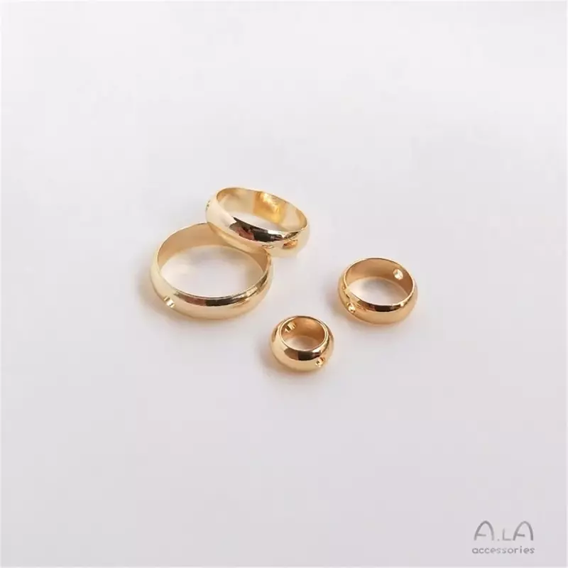 Set berlapis emas 14K cincin manik cincin manik melingkar buatan tangan DIY tali aksesori gelang bahan terpisah cincin manik