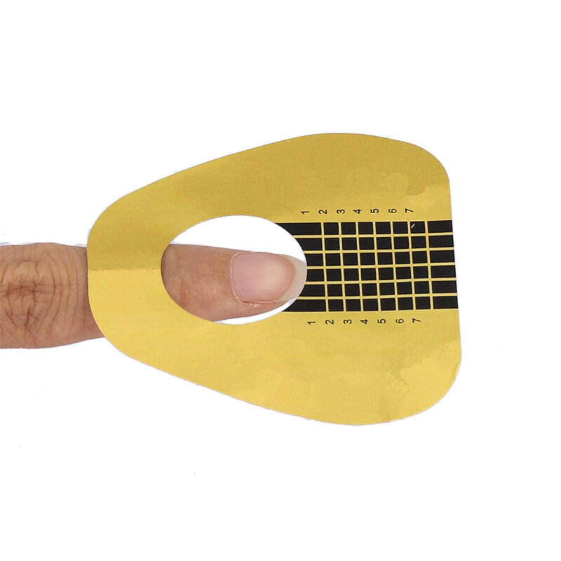 500 sztuk srebra przedłużenie paznokci formularz akrylowy francuski końcówki formy lakier żelowy UV podkowy paznokcie sztuka przewodnik wzornik naklejki narzędzia Manicure