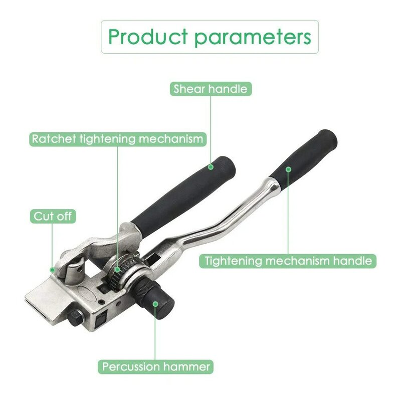 Ratchet 2 In 1 Labor Saving Cable Tie Durable Banding Tool Stainless Steel Tightener Manual Strapping Tensioner Shear Practical
