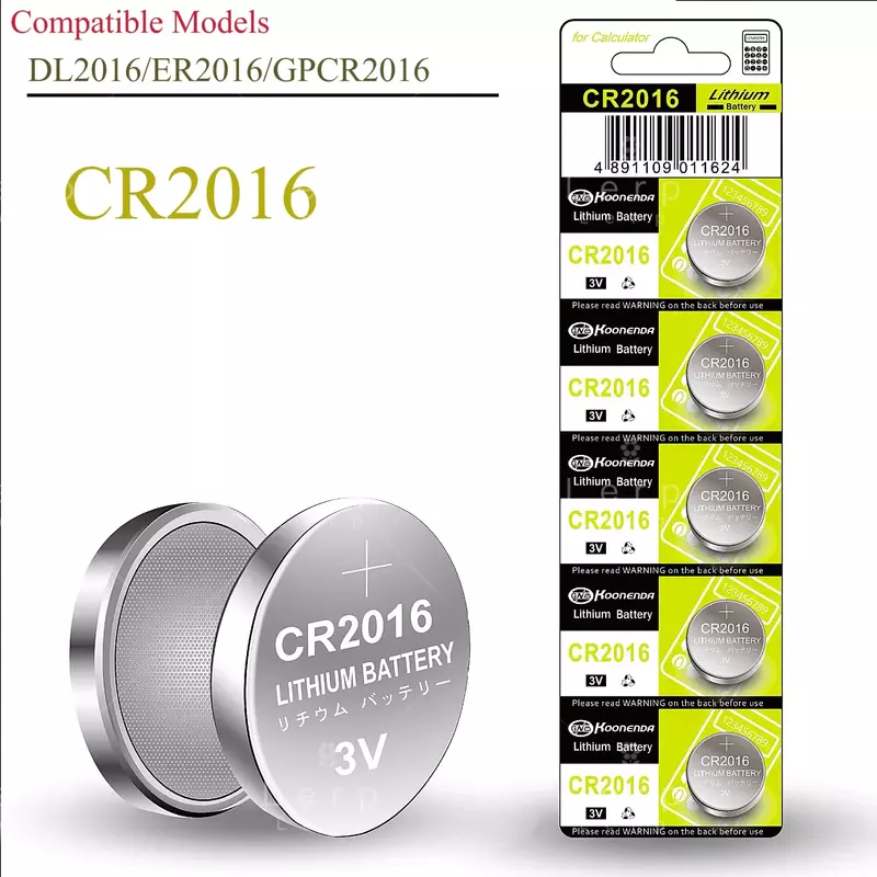 CR2016 Button battery 5-grain remote control 3V lithium manganese battery
