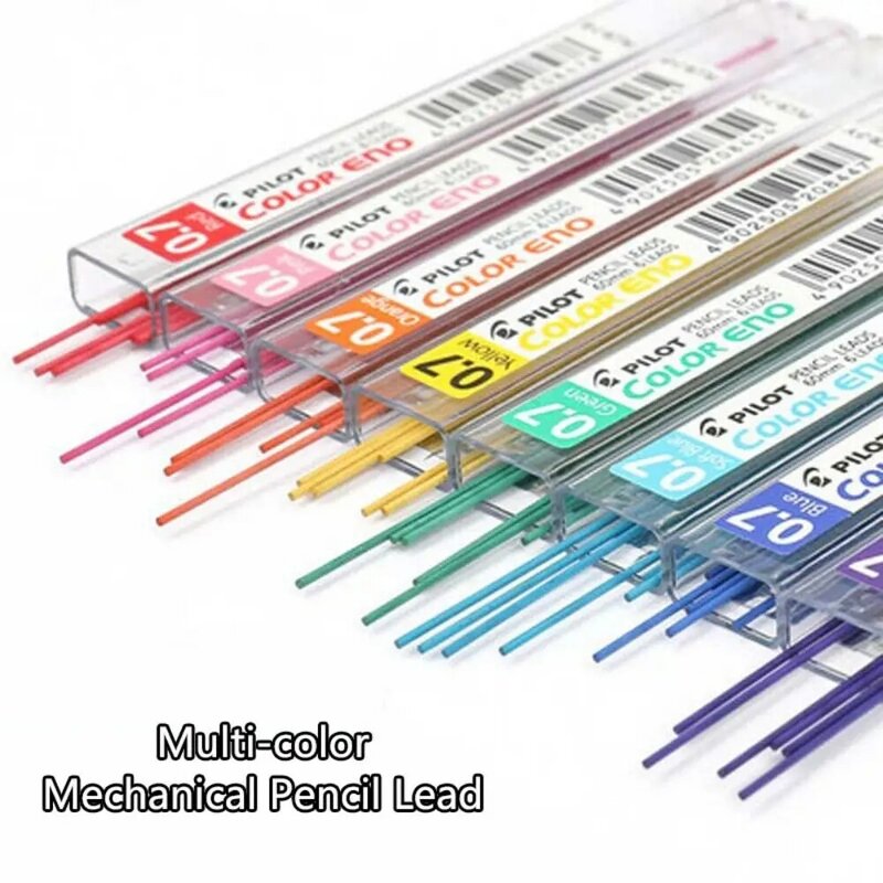 Pensil mekanik multiwarna 0.7mm 2B isi ulang pensil warna-warni pensil otomatis pengganti inti perlengkapan gambar sketsa