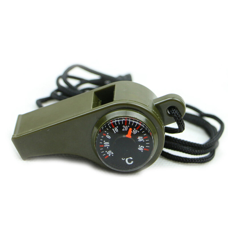 1/2/4Pcs 3in1 Survival Whistle Mutifunction Lichtgewicht Fluitthermometer Kompas Voor Kamperen Wandelen En Buitenactiviteiten