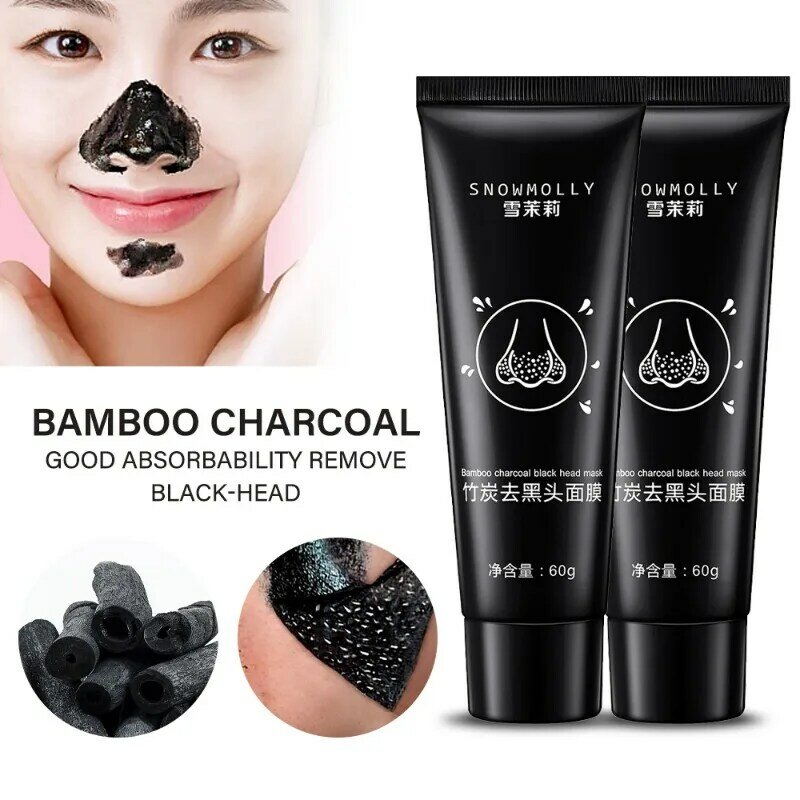 Cravo remoção máscara facial, cuidados com a pele, limpeza, lama preta, controle de óleo, carvão de bambu, beleza