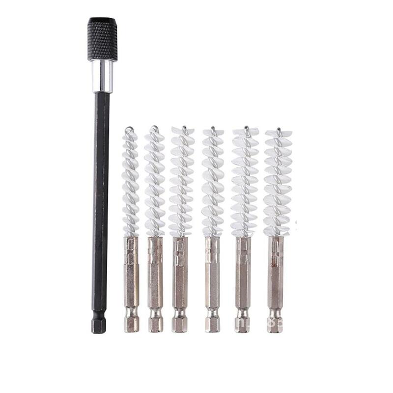 6pcs Wire Brushes for Cleaning Stainless Steel Pipe with Power Drill, Impact Drill, and Stamping Machine