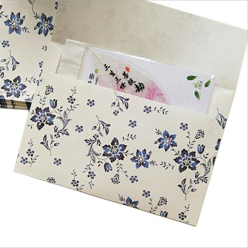 작은 꽃 봉투, 목가적인 우아한 레트로 벚꽃 장미, 중국 스타일, B6 사이즈 필기, 수제, 10 개