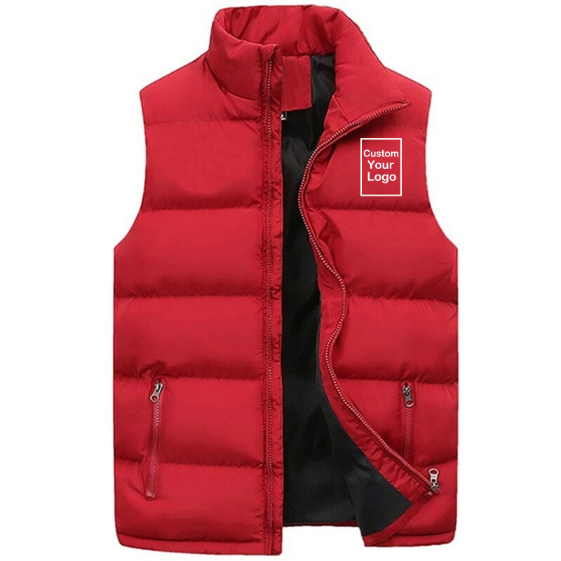 Trending Style Men's Vest High Quality Printed Winter Fashion Sleeveless Waistcoat & Jacket Outdoor Casual Warm Thicken Vest