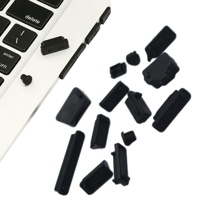 Penutup Port pengisi daya colokan debu USB Universal topi Jack wanita antarmuka 13 buah pelindung tahan debu silikon untuk PC Notebook Laptop