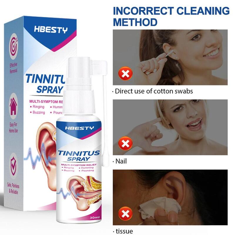 Zumbido Spray para limpeza do ouvido, Tratamento do bloqueio do canal auditivo, Audição e Difícil, Aliviar a solução do desconforto auditivo