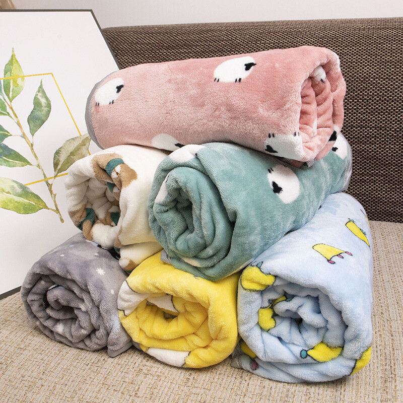 Cobertor de flanela macia, Quente e confortável, Lençol Pet, Esteira dos desenhos animados, Gato bonito e cachorro dormindo cobertor, Pet Shop, Inverno