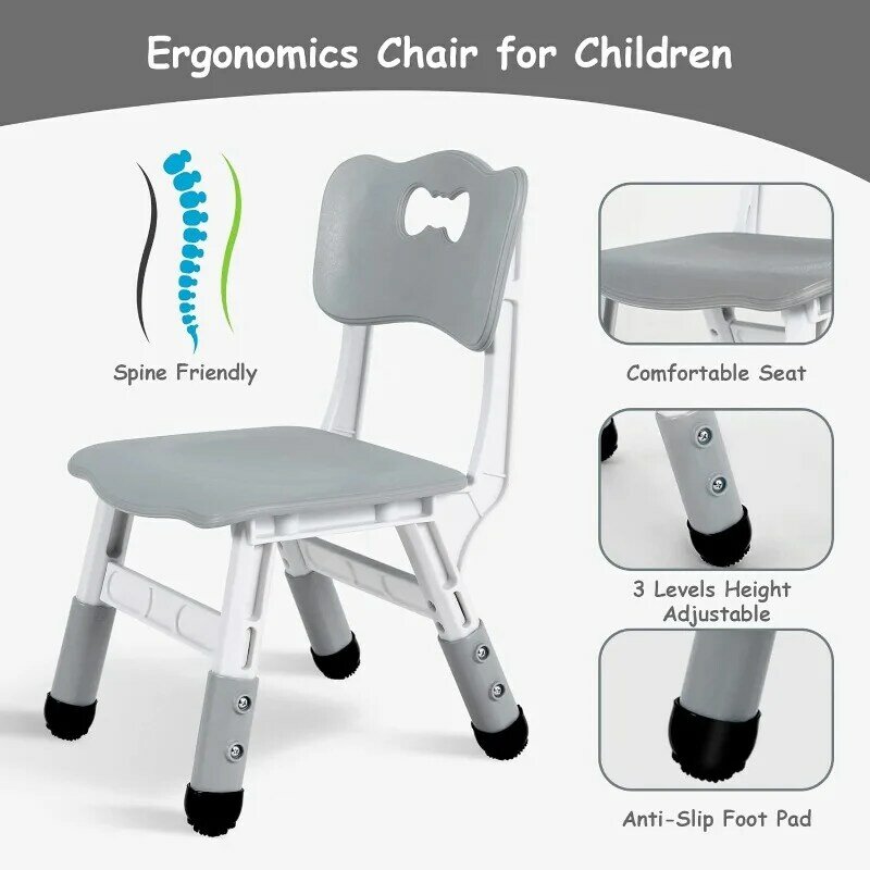 Arlopu-conjunto de mesa e cadeira para crianças, mesa de altura ajustável, para leitura, desenho, comer, para estudante