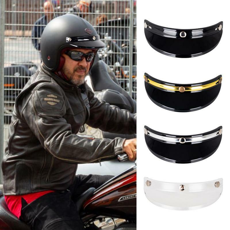 Motocicleta chapéus escudo viseira, capacetes de proteção UV, viseira de sol, fácil instalação, estilo vintage, capacetes acessórios para motocross, metade