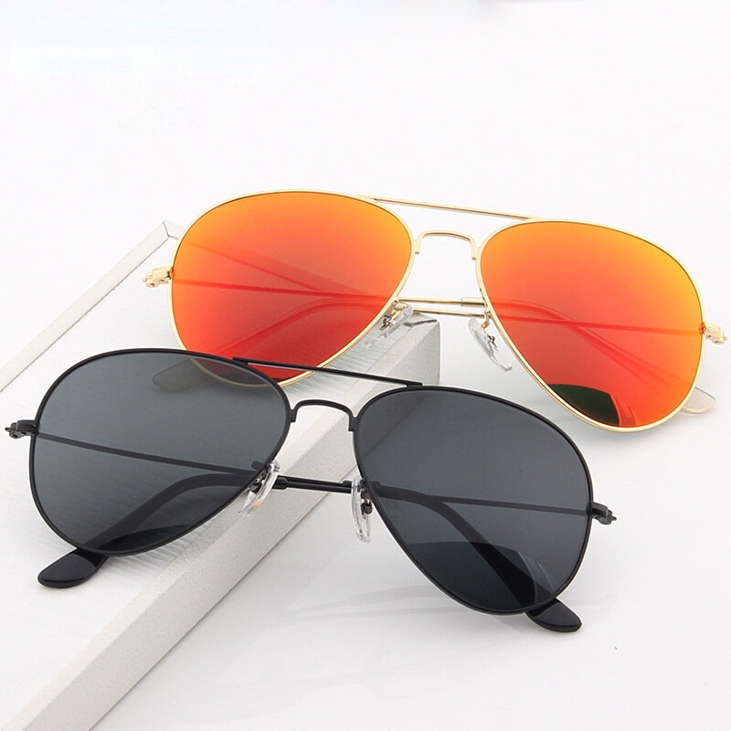 2024 New Double Bridge Aviation Sunglasse Woman Aviat Alloy Frame Polit Mirror occhiali da sole donna maschio UV400 Eyewear for Men