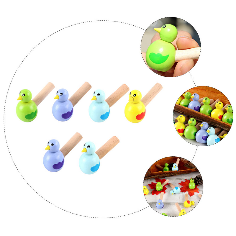 Apito De Pássaro De Madeira Para Crianças, Brinquedos Educativos Para O Bebê, Brinquedo Animal, 6 PCs