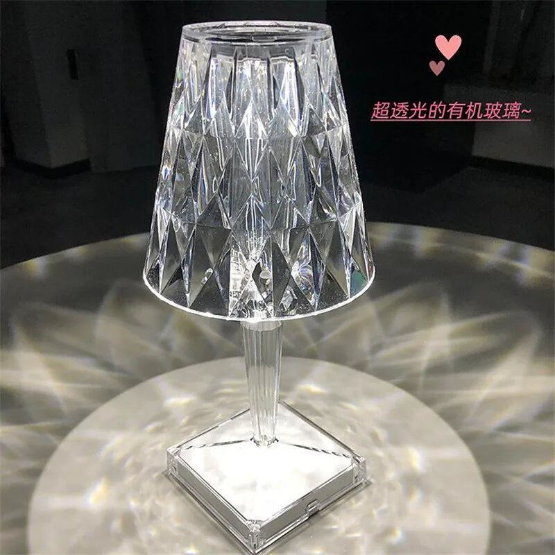Rechargeable 16 Colors RGB Touch LED Night Light Color Changing Crystal Table Lamp Bedroom Nightstand Wedding Christmas Decor