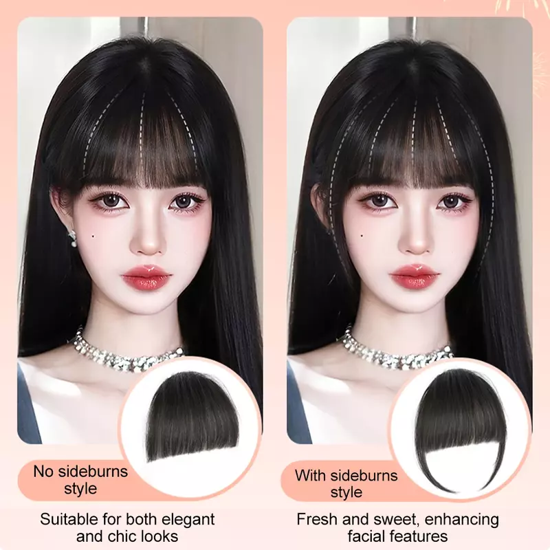 Clip in Bangs Real Human Bangs Hair Clip in Hair Extensions Fake Natural Bangs Hairpieces for Women Daily Wear