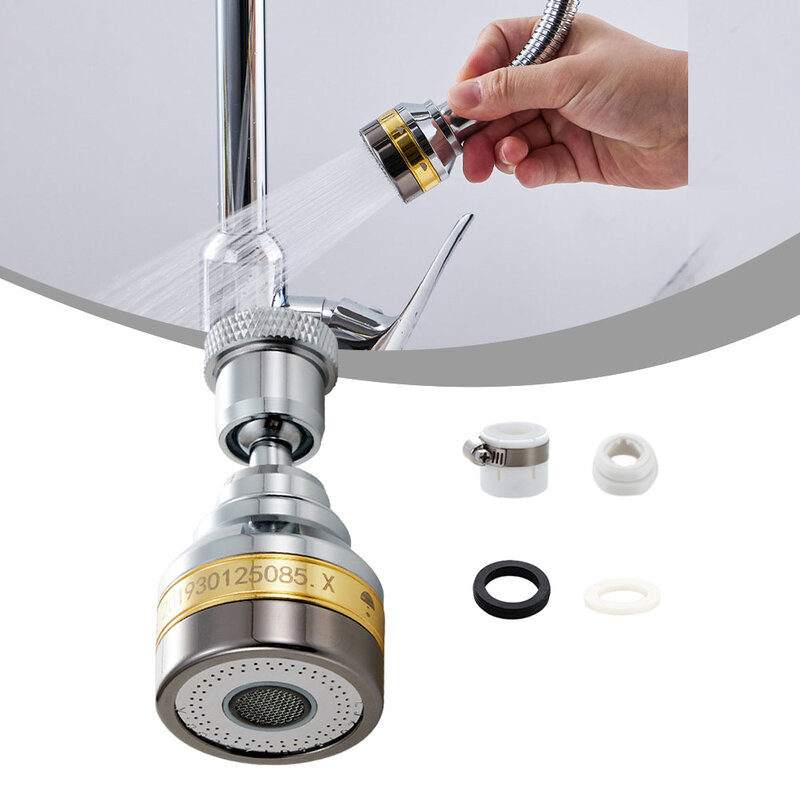 Aerador torneira de cozinha, Water Saving Nozzle, Dupla função, 360 graus rotativo, Pulverizador Tap, Pressão Bubbler