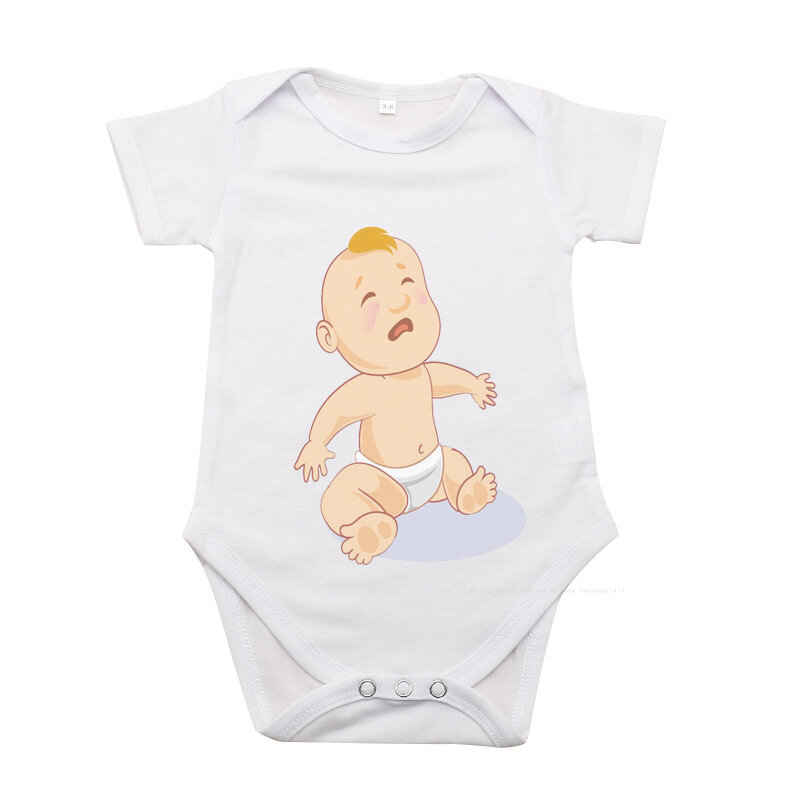 Unisex Baby Short Sleeve Onesies, Sublimação Bodysuits, Custom Newborn Gifts, Frete Grátis, 5Pcs por lote