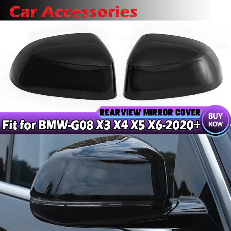 Nero lucido Car Side Door specchietto retrovisore laterale copertura Caps misura per BMW X3 G01 G08 2018-up X4 G02 X5 G05 X6 G06 X7 G07 2019 2020