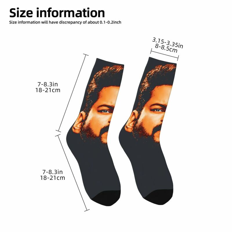 Funny Happy Men's compression Socks Leo BIG HEAD Vintage Harajuku Vijay Street Style Novelty Pattern CrewCrazy Sock Gift Printed