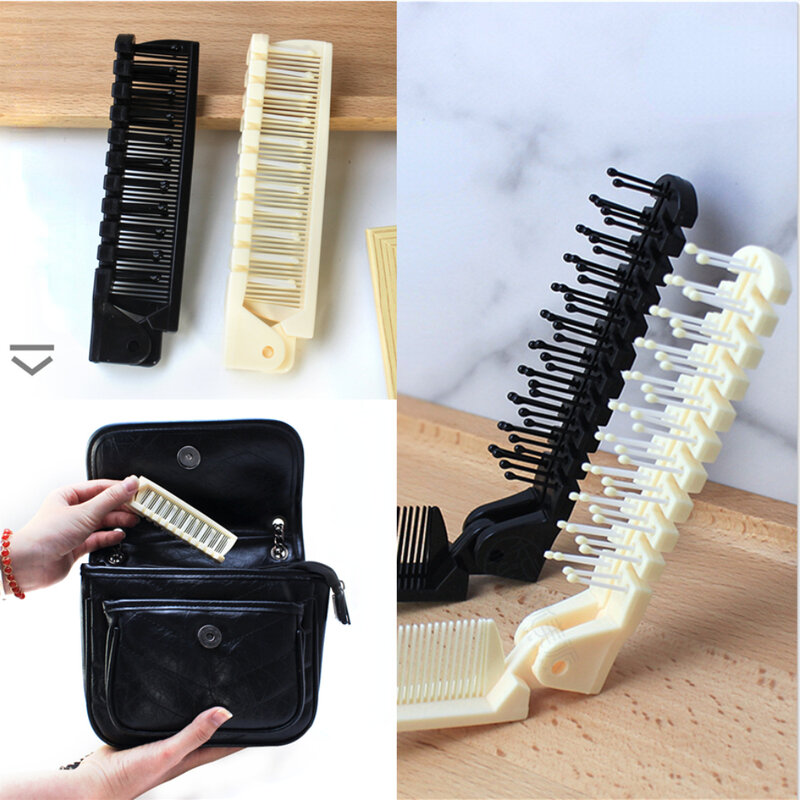 1pc Hair Combs for Beard Folding Pocket Comb Hair Brush Beard & Mustache Brushes for Men Peine Para Barba Styling Tools 2 Colors