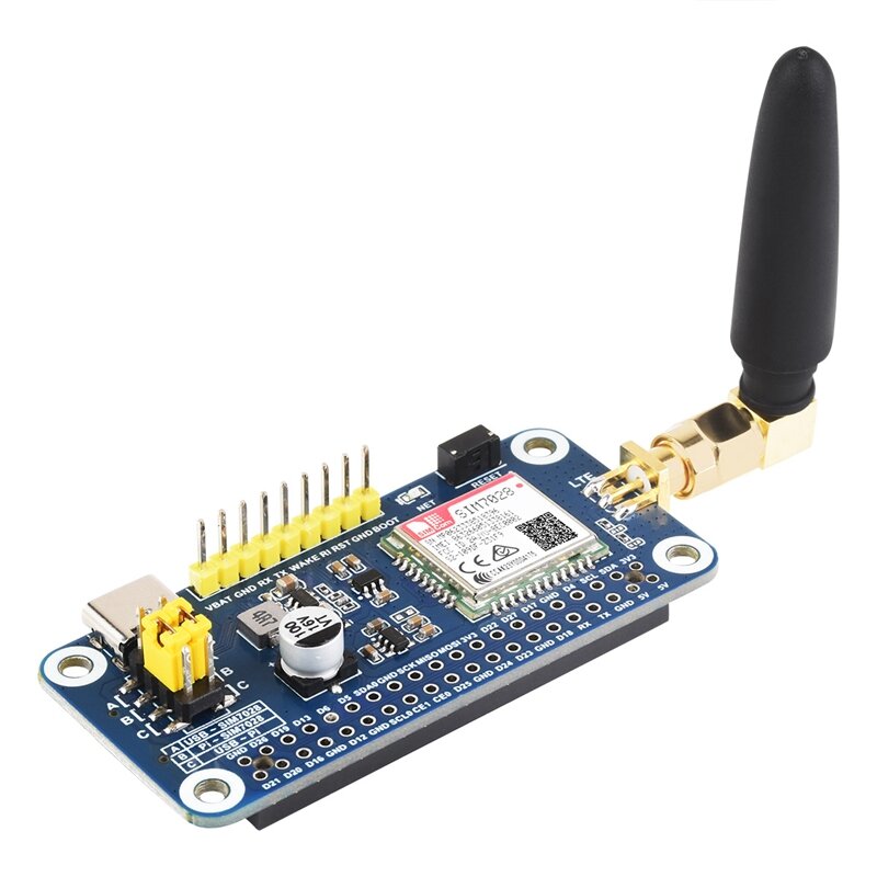 SIM7028 Wireless Communication Module NB-Iot Hat For Raspberry Pi, Supports Global Band Communication With Antenna