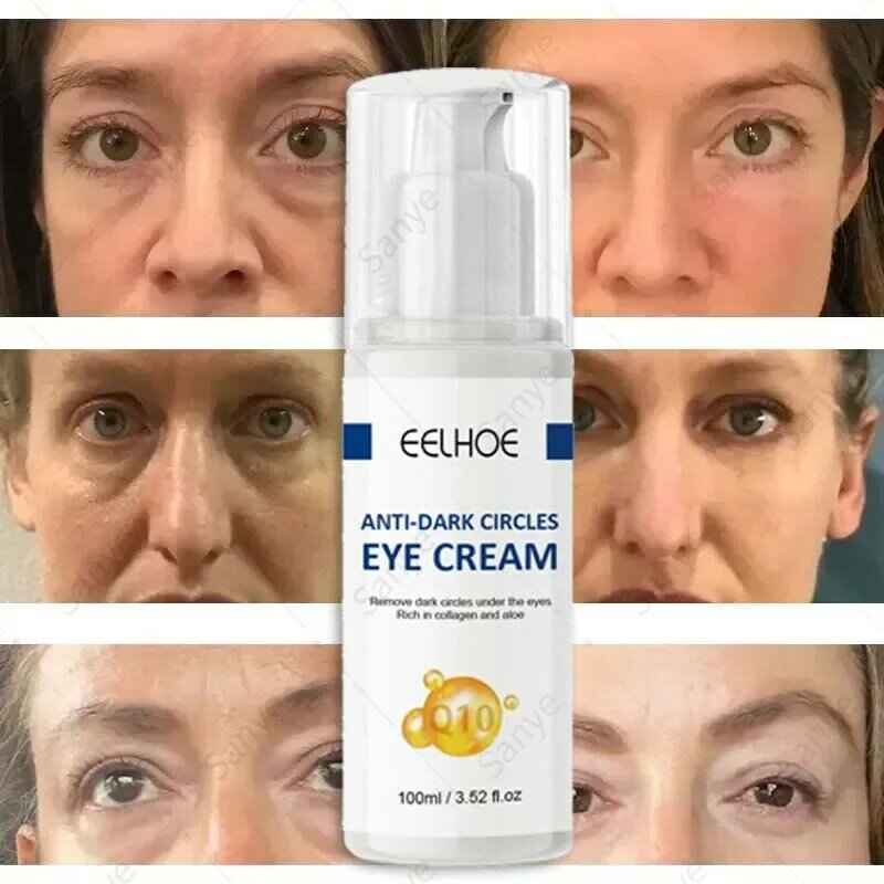 Colágeno Anti-Rugas Eye Cream, Fade Fine Lines, Soro de círculos escuros, Remover sacos de olho, Puffiness, Anti-Envelhecimento, Firmando, Cuidado