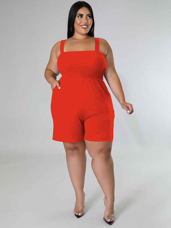 Wmstar Plus Size Romper Women Jumpsuit Clothing Solid Slip Corset Sexy Casual Shorts New Style Summer Wholesale Dropshipping