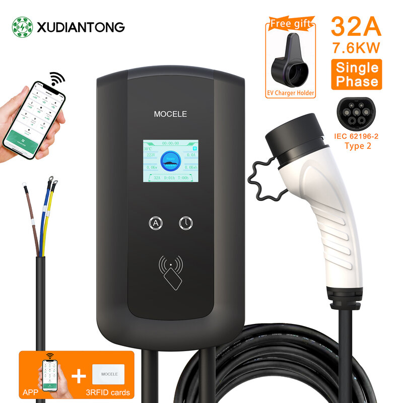 XUDIANTONG AC Type2 32A 7KW EV Charger Electric Vehicle Car Charger EV Charger Type 2 32A GBT Type 2 Charger