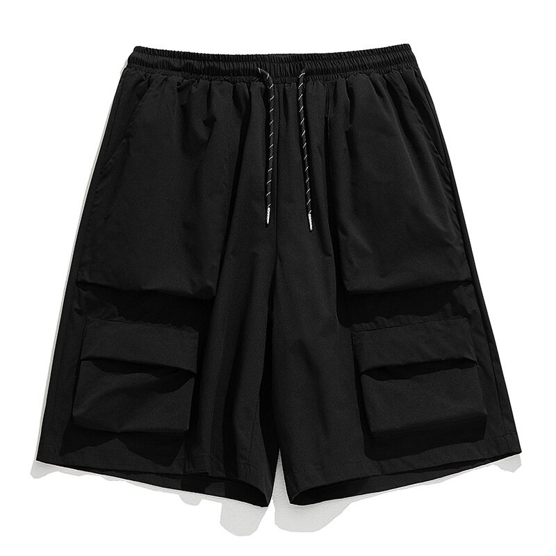 3D Grande Bolso Shorts De Trabalho para Homens de Verão Nova Straight Loose Casual Split Pants cargo shorts de basquete