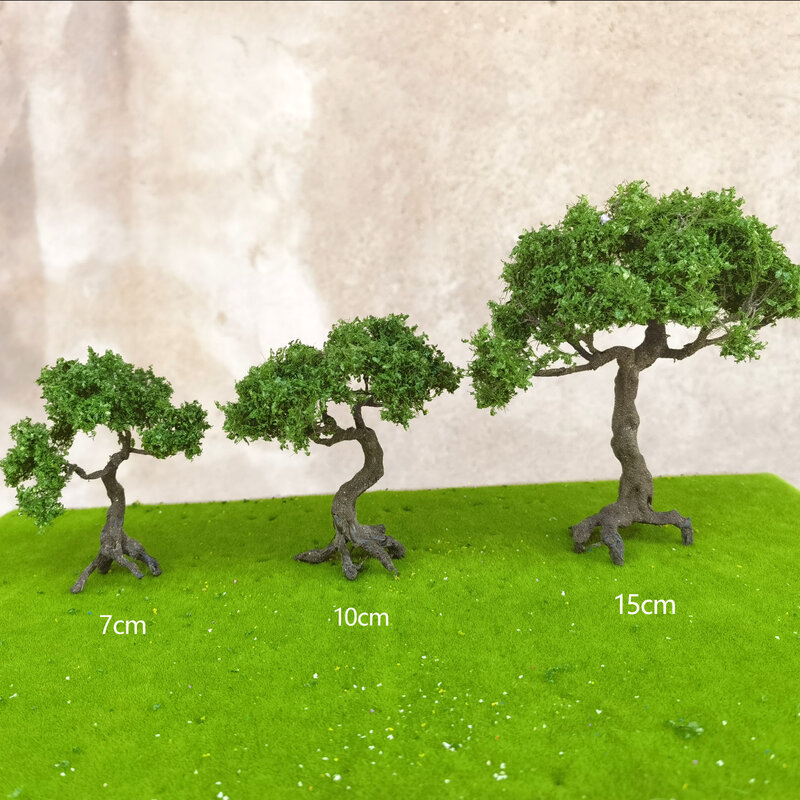 Model pohon pinus gunung, tata letak kereta api bahan meja pasir militer lanskap pohon kawat miniatur berkualitas tinggi