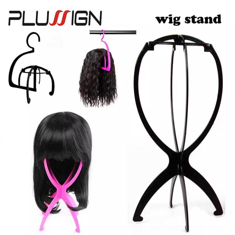 Wig berdiri topi plastik tampilan Wig pemegang kepala Wig gantungan untuk beberapa Wig 17x34Cm lipat portabel Wig berdiri 1 buah pemegang Wig