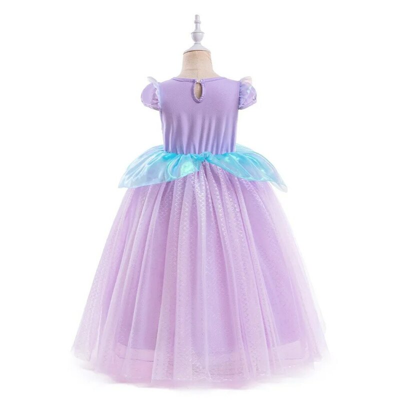 Disney Little Ariel Princess Siren Apparel Princess Dress Mermaid Costume for Girls Birthday Party New Fancy Dress Up Gift