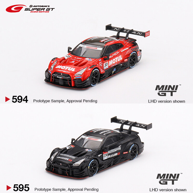 Миниатюрная коллекция моделей автомобилей, литых под давлением моделей автомобилей, миниатюрные игрушки для машинок, модель 594 595 в наличии 1:64 GTR nismo GT500