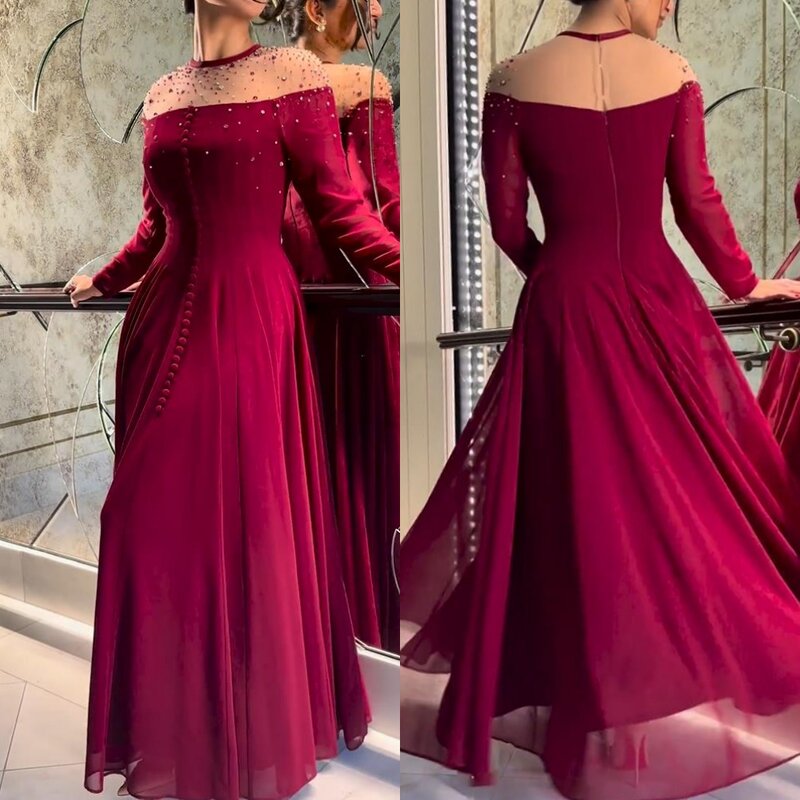 Prom Dress Saudi Arabia Satin Button Beading Cocktail Party Ball Gown O-Neck Bespoke Occasion Gown Midi Dresses